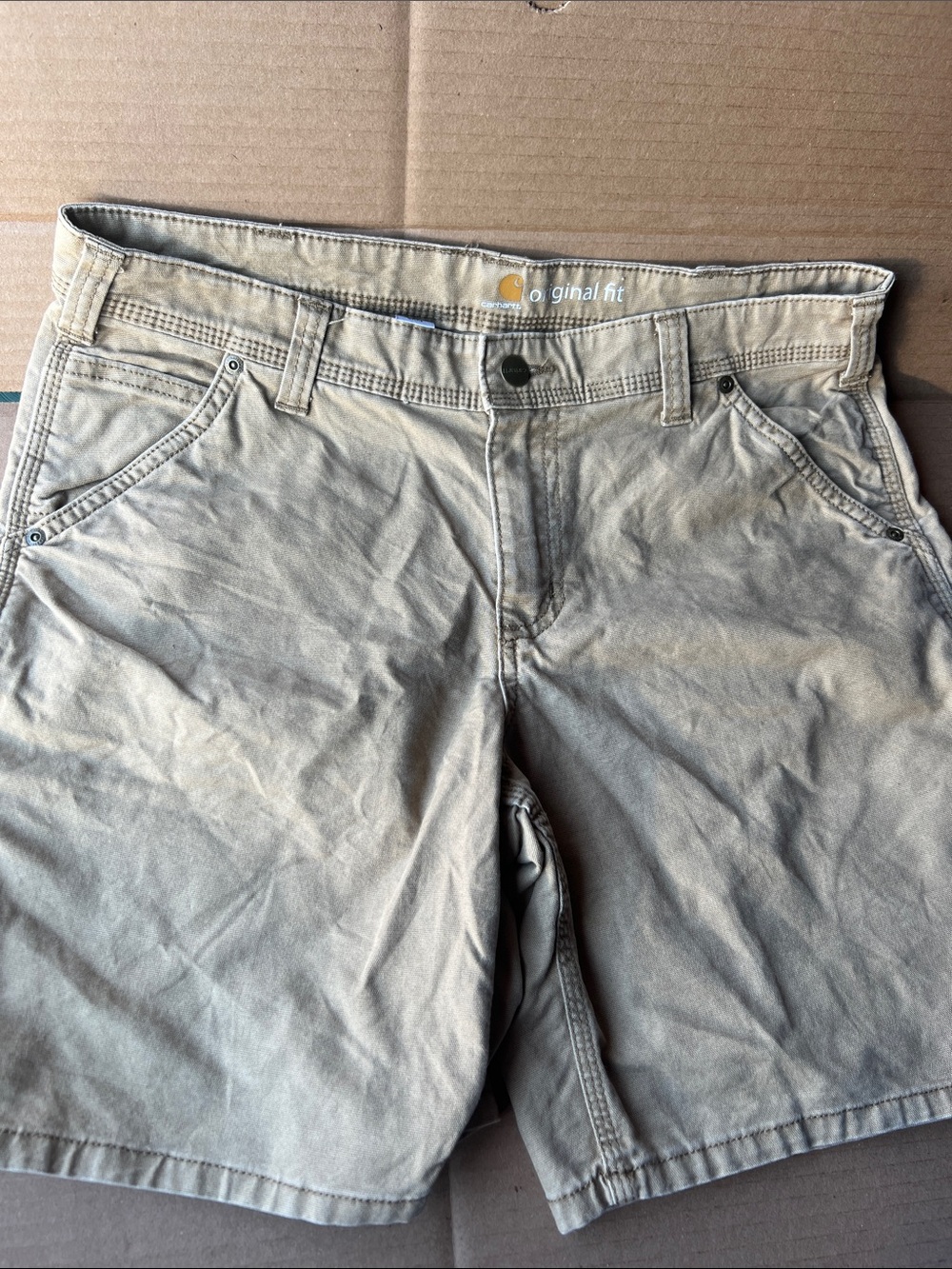 Carhartt Men's Tan Flat-Front Work Shorts